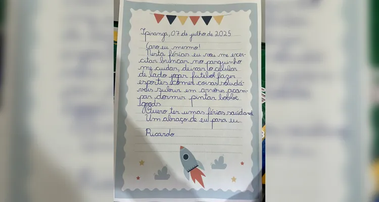 A classe desenvolveu uma série de atividades baseadas na videoaula especial sobre os cuidados com a saúde nas férias.