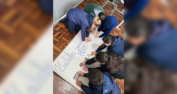 A classe desenvolveu uma série de atividades baseadas na videoaula especial sobre os cuidados com a saúde nas férias.