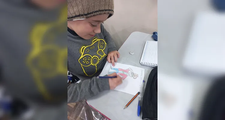 Trabalho artístico movimentou a sala de aula.