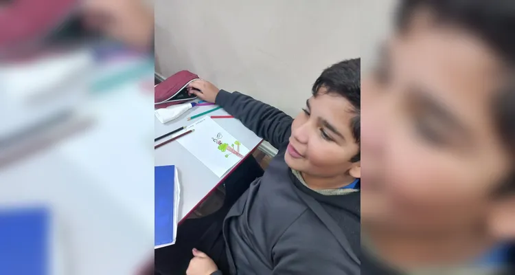 Trabalho artístico movimentou a sala de aula.
