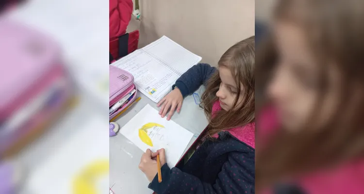 Trabalho artístico movimentou a sala de aula.