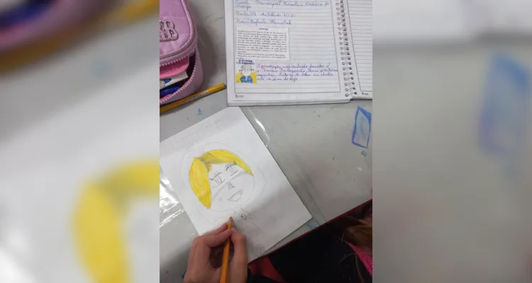 Trabalho artístico movimentou a sala de aula.