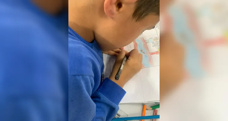 Trabalho artístico movimentou a sala de aula.