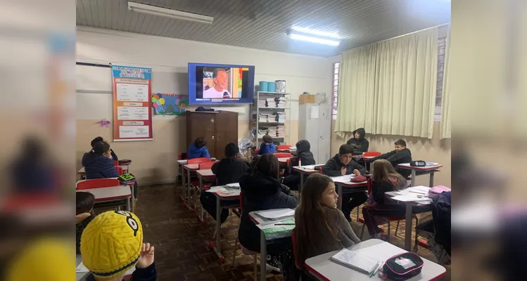 Trabalho artístico movimentou a sala de aula.