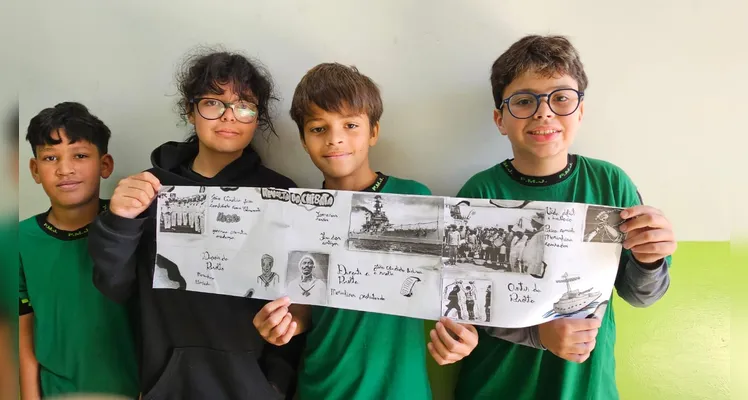 Produções contribuíram para educandos elucidarem o que aprenderam do conteúdo histórico.