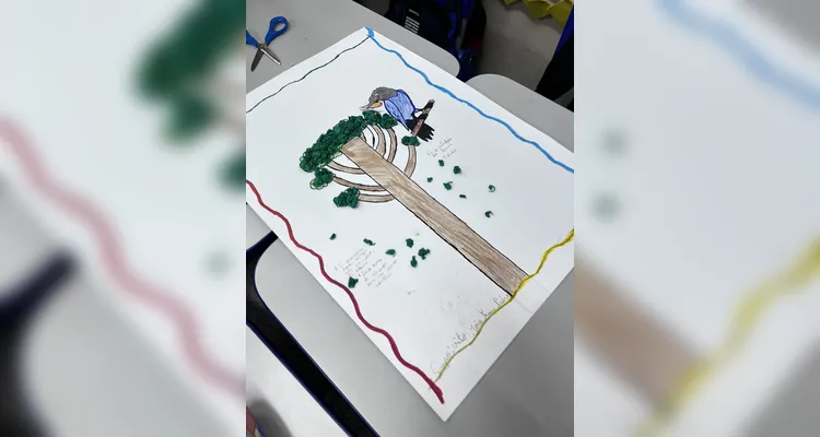 Como atividade, os alunos representaram os símbolos estudados através de ilustrações.