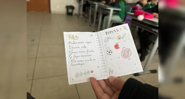 Proposta em sala colocou alunos para planejarem quais serão seus 'bons desafios' nas férias.