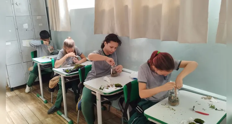 Educandos ficaram orgulhosos com o trabalho realizado.