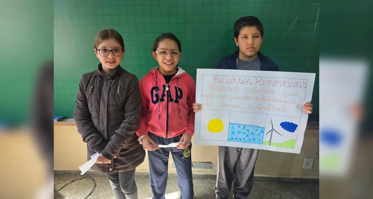 Posteriormente, os alunos elaboraram cartazes e folders e realizaram apresentações aos demais colegas do terceiro e quarto ano da escola.