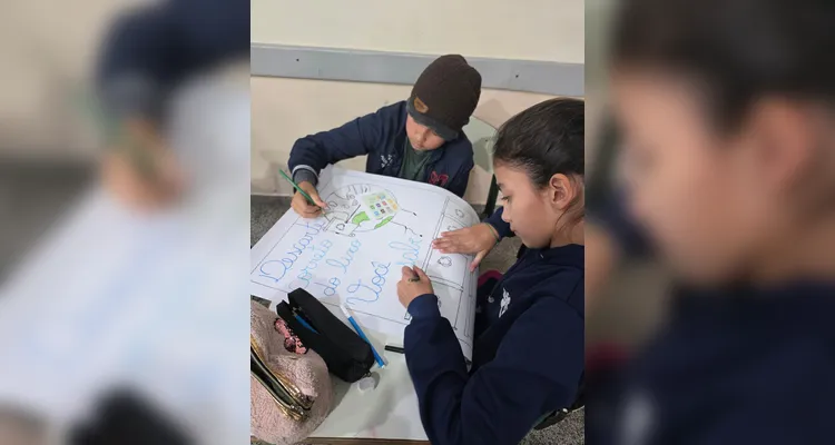 Posteriormente, os alunos elaboraram cartazes e folders e realizaram apresentações aos demais colegas do terceiro e quarto ano da escola.