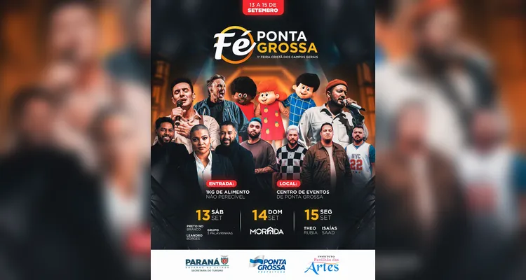 Fé Ponta Grossa reunirá nomes da música gospel nos 202 anos da cidade