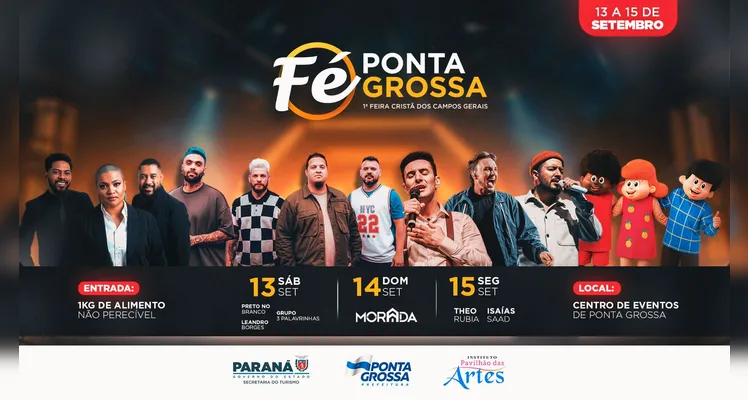 Fé Ponta Grossa reunirá nomes da música gospel nos 202 anos da cidade