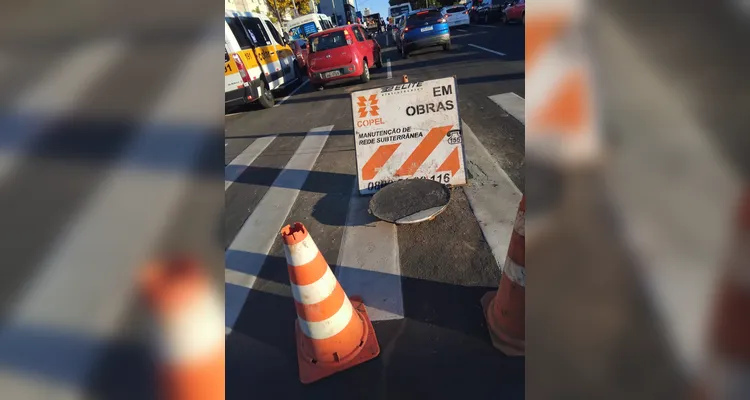 Obras da Copel em rede subterrânea exigem bloqueio parcial de vias em PG