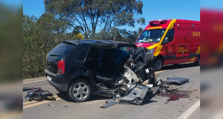 Grave acidente deixa uma pessoa morta na BR-153 entre Irati e Imbituva