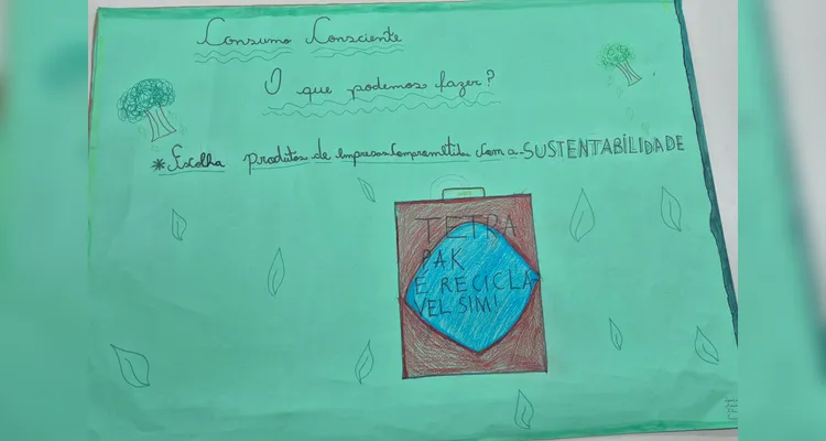 Como principal ação, os alunos confeccionaram cartazes de conscientização sobre a temática.