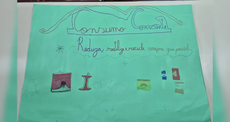 Como principal ação, os alunos confeccionaram cartazes de conscientização sobre a temática.