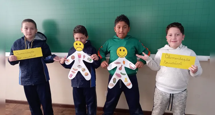 A proposta realizada pela turma incluiu, além do uso da videoaula do Vamos Ler,  a realização de textos coletivos, gráficos e reflexões.