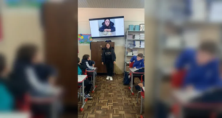 Educandos puderam relatar, em foto e depoimento, sobre como o leite está presente na sua alimentação.