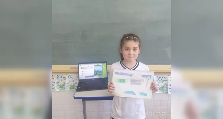 Estudantes fizeram registros do amplo trabalho ambiental.