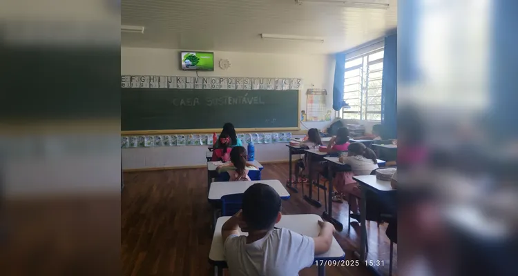 Estudantes fizeram registros do amplo trabalho ambiental.
