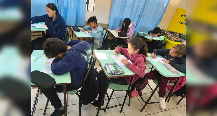 Confira os registros do trabalho em sala de aula.