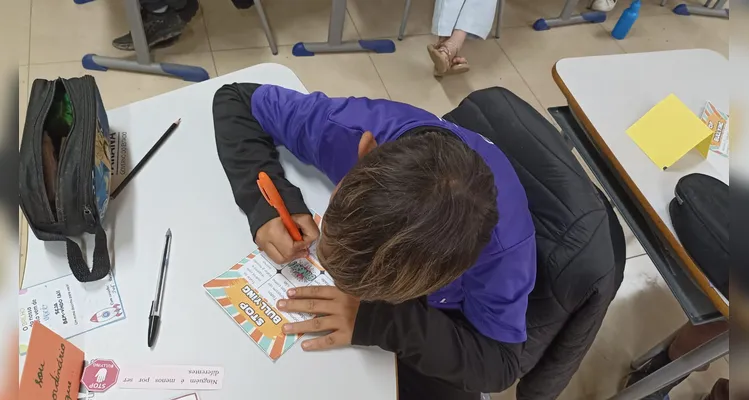 Confira os registros do trabalho em sala de aula.