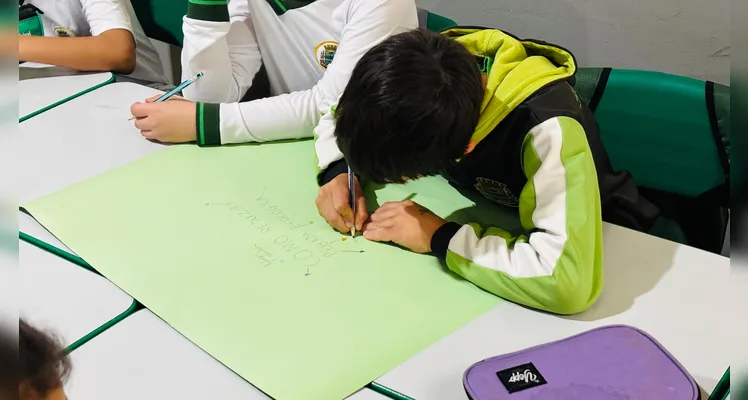 Veja os registros do trabalho em sala de aula.