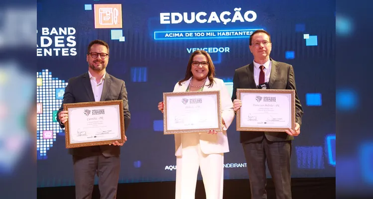Campo Largo, Irati e Piraí do Sul recebem o Prêmio Band Cidades Excelentes 2025