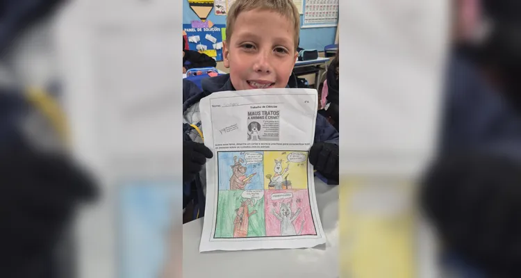 Como atividades, os alunos realizaram pesquisas no Jornal da Manhã e confeccionaram cartazes de conscientização.