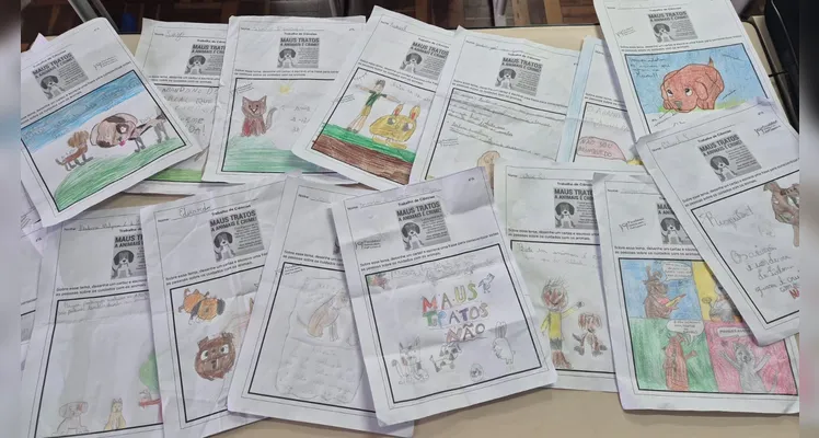 Como atividades, os alunos realizaram pesquisas no Jornal da Manhã e confeccionaram cartazes de conscientização.