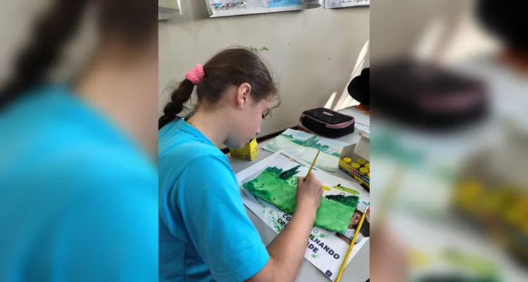 Para solidificar os aprendizados, os alunos produziram releituras de obras do pintor Vincent van Gogh.