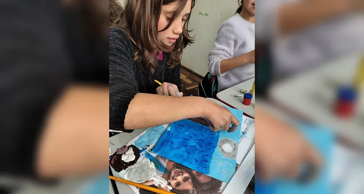 Para solidificar os aprendizados, os alunos produziram releituras de obras do pintor Vincent van Gogh.