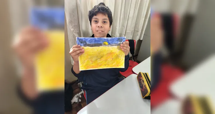 Para solidificar os aprendizados, os alunos produziram releituras de obras do pintor Vincent van Gogh.