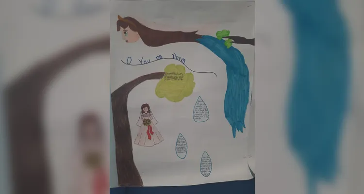 Em sala os alunos transformaram essas narrativas em textos escritos e desenhos ilustrativos.
