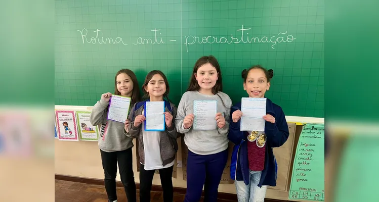 Como principal tarefa, cada aluno desenvolveu sua própria rotina anti-procrastinação.