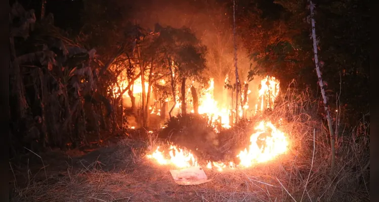 Casas de madeira são destruídas durante incêndio em Ponta Grossa