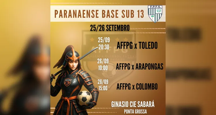 AFFPG estreia em casa na 3ª fase do Paranaense Sub-13 feminino