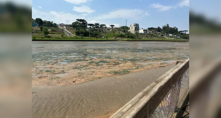 Lago de Olarias seca durante período de estudo para o desassoreamento