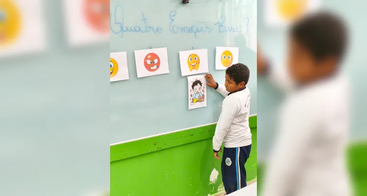 Confira os trabalhos dos alunos em sala de aula.