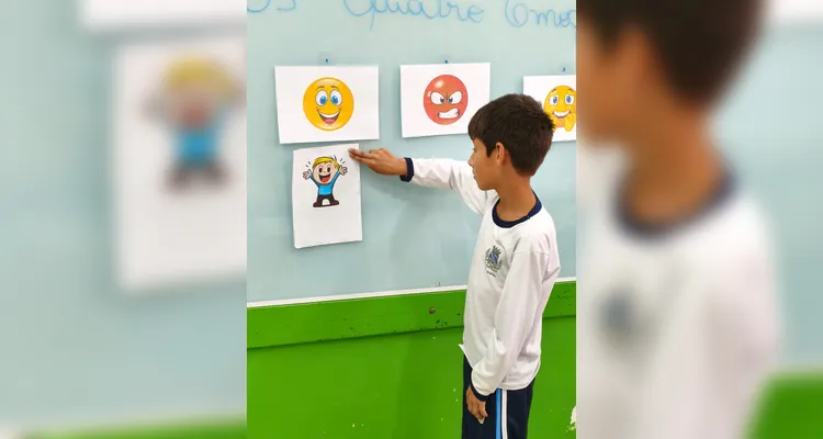 Confira os trabalhos dos alunos em sala de aula.