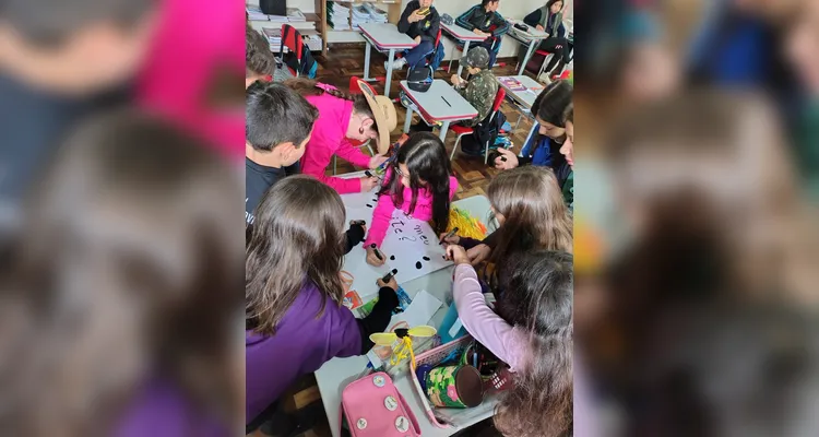 Os alunos assistiram ao conteúdo do projeto, realizaram rodas de conversa e confeccionaram gráficos sobre o consumo de leite.