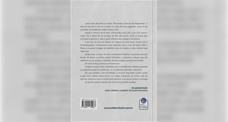 Fagundes Cunha lança 'Divertidas Crônicas de Magistrado' em PG
