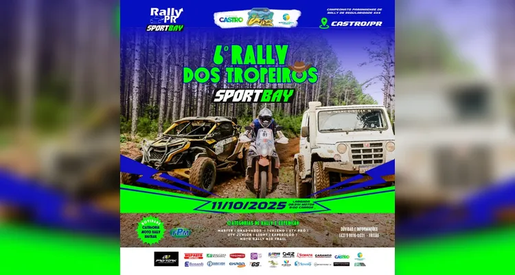 Castro recebe 6º Rally dos Tropeiros neste sábado com mais de 50 pilotos