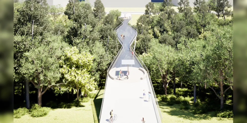 Projeção 3D ilustra como a ciclovia interparques deve ser entregue em Ponta Grossa