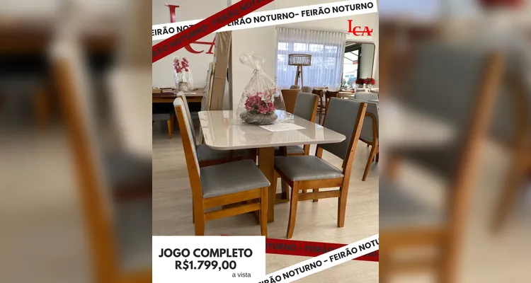 Feirão Noturno da LCA oferta descontos com horário estendido até as 20h em PG