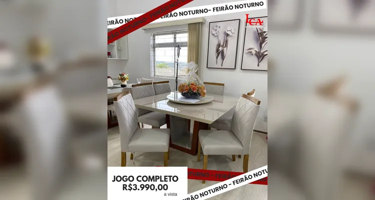Feirão Noturno da LCA oferta descontos com horário estendido até as 20h em PG