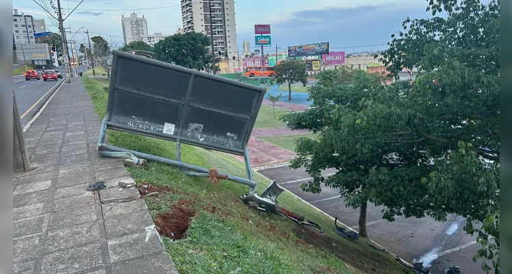 Idoso perde a consciência e derruba ponto de ônibus em PG