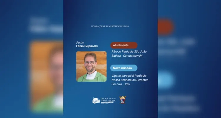 Dom Bruno anuncia transferências e cinco novas paróquias em PG