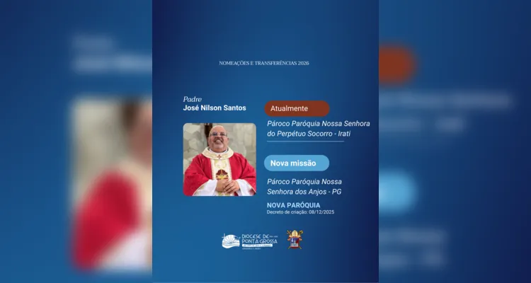 Dom Bruno anuncia transferências e cinco novas paróquias em PG