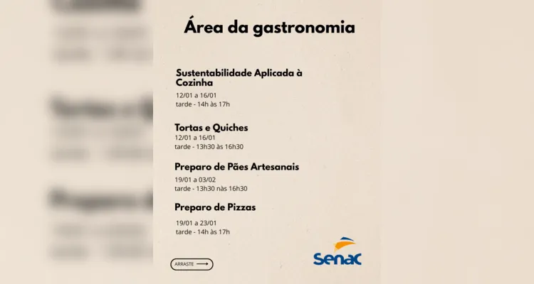 Senac oferece cursos gratuitos em Ponta Grossa com vagas limitadas para 2026